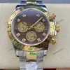 Relógio Masculino de Luxo Série Daytona Laojia com Cristais Coloridos no Mostrador, Tom Dourado, Mecânico Automático Cross-Border Aliexpress
