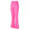 Novas Calças Boca de Sino Antibacterianas de Yoga para Mulheres, Calças Esportivas Boca de Sino Fitness de Cor Sólida, Calças Boca de Sino Slim Fit de Cintura Alta em Lycra Levanta Bumbum