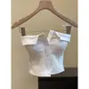 Chaleco Top Sin Mangas de Diseño Ajustado de Un Solo Botón para Mujer Solapa Tubo Sexy 2025 Botón Estilo Verano Sexy
