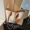 Bolsa Transfronteiriça Retrô de Grande Capacidade Feminina Nova Moda Primavera e Verão 2025 Bolsa de Ombro Tote Versátil Bolsa Simples para o Dia a Dia