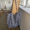 Bolso Estilo Coreano para Mujer, de Hombro, Gran Capacidad, Moderno, Bolso Cuadros, Estampado, Moda Otoño e Invierno, Bolso Tote Suave de Moda