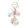 Novo Chaveiro Pingente Coelho Flor de Cerejeira Japonês Fofo Pingente de Chave de Carro Acessórios Feitos à Mão para Bolsa Pequeno Presente