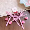 Laço de Cabelo Cereja Doce Estilo Coreano, Presilha Lateral para Meninas, Faixa de Cabelo de Tecido Xadrez, Grampo de Cabelo Fofo