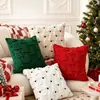 Funda de Almohada Navideña Popular Transfronteriza, Almohada de Peluche Navideña Decoración Festiva para el Hogar Cojín para Sofá Funda de Almohada Venta al por Mayor