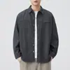 Ropa para Hombre Fengshe / Nueva Camisa de Mezclilla de Manga Larga Holgada Estilo Retro Japonés para Hombre, Camisa Casual Sencilla de Primavera y Otoño