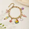 Pulsera de Acero Inoxidable Sun Dolphin de Venta Caliente Transfronteriza Accesorios Coloridos Hechos a Mano de Dibujos Animados para Mujeres Estilo Fresco y Dulce Para Usar Apilada
