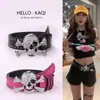Cinto Y2K Hot Girl Milenar Americano Feminino Europeu e Americano Feng Shui Diamante Caveira Rebite Decorado Mais Fácil de Combinar com Jeans Cinto
