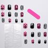 Parches de Uñas Portátiles con Cara de Fantasma Brillante de Halloween, Murciélago, Telaraña, Dulces, Geniales, Lindos para Damas, 24 Piezas