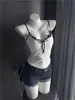 Camisola de encaje tipo patchwork estilo vacacional para mujer, verano 2026, se puede usar como capa exterior, entallada en la cintura, adelgazante, con copas de sujetador incorporadas