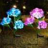 Luces Solares de Hortensia Luces para Césped Jardín Patio Montadas en el Suelo Luces LED de Paisaje Luces Decorativas Panel Solar Luz Fuerte