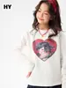 Camiseta Infantil de Manga Longa 2026 Outono Nova Estilosa Camada Base para Meninas Crianças Médias e Maiores Top para Meninas Primavera 1