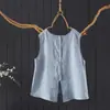 Novo Colete Reversível de Algodão e Linho Vintage 2025 para Mulheres, Top Solto Casual Versátil Fashionável Sem Mangas