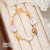 Conjunto de Collar y Pulsera de Piedra Cuadrada Nala con Perlas Irregulares Barrocas Conjunto de Joyería de Lujo Ligero de Moda