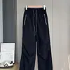 250805005 Estilo Montaña Funcionales Secado Rápido Plisados de Pareja Montañismo Paracaidista Pantalones Rectos Casuales