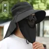 Sombrero de Sol para Hombre Verano Exterior Pesca Ala Grande Cubre Rostro Ciclismo Viaje Escalada Protección UV Sombrero de Pescador
