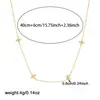 Moda Estilo Coreano Lujo Ligero Simple Flor de Cuatro Pétalos Incrustada con Diamantes Colgante Cadena Chapada en Oro Joyería de Acero Inoxidable Collar para Clavícula