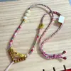 Cordón de Collar Trenzado Hecho a Mano Tibetano para Mujer Cordón de Collar Thangka Zaki Lhamo Cordón con Colgante de Perla Suelta de Jade Ajustable