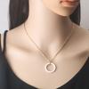 Aço Inoxidável Zircônia Cerâmica Espacial Flor Fivela Osso Pingente Aço Titânio Colar Feminino Corrente de Clavícula Ajustável