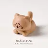 Pingente/ornamento de mesa de gato fofo e calmante, acessório DIY criativo "Pato Alho" em madeira de faia, ornamento decorativo para pendurar