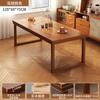 Mesa de Comedor con Patas de Madera Maciza, Lujo Ligero, Combinación Simple Moderna de Mesa Rectangular y Sillas, Mesa Color Nogal para Hogar Apartamento Pequeño