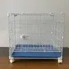 Gaiola de Ferro para Gato e Cachorro de Estimação Doméstico com Rodas, Espessa, Anti-Mordida, Gaiola de Transporte, Empilhável