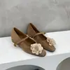Sapatos Baixos Femininos Estilo Floral Francês Estilo Fada, Coleção Primavera 2026, Gentis e Versáteis, Superfície Macia e Solado Macio, Sapatos de Vovó para Combinar com Saias