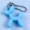 Chaveiro Pingente Cão Balão Fofo de Borracha Macia PVC Pingente de Carro Decoração de Bolsa de Casal Pequeno Presente Atacado