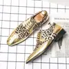Sapatos de Couro Masculinos para o Verão, Respiráveis, Estilo Coreano, Modernos, Estilo Britânico, Versáteis, Sapatos Masculinos Cor Dourada, Estilo Influenciador de Boate, Sapatos Modernos de Tamanho Grande