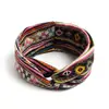 Diadema Bohemio Ins Versátil Elegante Nudo Cruzado Diadema Deportiva de Yoga Estampada Versión Ancha para Mujeres con Coronilla Alta