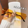 Nuevas Gafas de Sol Cuadradas Sin Marco Sensación Visual de Alta Definición Gafas de Sol Unisex Protección Solar Gafas de Protección Solar Versátiles