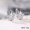 Pendientes de moda de estilo japonés y coreano Cao Shi, pendientes femeninos con incrustaciones de circonitas, pentagramas y estrellas, elegantes y sencillos, estilo nicho frío.