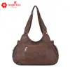 Nuevo Bolso de Hombro para Mujer Estilo Europeo y Americano Angelkiss, Bolso Tote Casual Retro Personalizado con Múltiples Bolsillos, Bolso de Tela Lavada