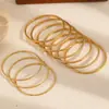 Estilo ins transfronterizo anillo simple mate pulsera de acero de titanio pulsera de acero inoxidable con baño de oro de 18 quilates para mujer pulsera lisa