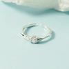 Diseño de nicho simple elegante quilla circón anillo abierto estilo coreano anillo de moda para mujer abierto ajustable