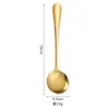 Cuchara de Acero Inoxidable Cubiertos Celebridad de Internet Mango Largo Cuchara Redonda Cuchara para Condimentos del Hogar Cuchara para Comer Hotel Restaurante Cuchara de Postre Cuchara para Sopa