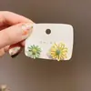 Pendientes asimétricos de margaritas huecas con aguja de plata 925 de Corea del Sur, pendientes AB de moda de Super Fairy