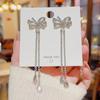 Agulha de Prata 925 Moda Luxo Leve Brincos de Borla Temperamento Nicho Versátil Brincos de Pérola Personalidade Senso de Alta Qualidade Brincos Mulheres
