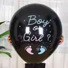 Balões Pretos de 36 polegadas para Revelação de Gênero Festa de Aniversário de Bebê Decoração Balões de Revelação Balões Redondos de Látex