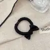 [Foto Real] Mascarilla Facial de Cuadros Goma para el Pelo Intestino Delgado de Satén Cuerda para Cola de Caballo Estilo Coreano Gama Alta Adorno para el Pelo con Lazo Negro