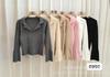 Suéter de Cuello Polo Suave y Ceroso para Mujer Otoño e Invierno Nuevo Ajustado Adelgazante Suéter Estilista Cuello V Camisa Base Top