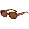 Gafas de Sol Ovaladas Retro Modernas Europeas y Americanas Ins Rostro Cuadrado y Redondo Look Adelgazante Gafas de Sol de Alta Gama para Celebridades de Internet Gafas para Vacaciones en la Playa