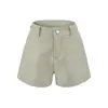 Shorts básicos casuales de línea A de pierna ancha para mujer, pantalones casuales versátiles simples para el trayecto de verano, pantalones rectos de color liso para verano