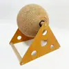 Pelota Triangular para Rascar Gatos para Autoentretenimiento, Todo en Uno: Pelota Envuelta en Sisal + Base de Madera Maciza, Sin Olor, Segura y Duradera