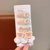 Grampo de Cabelo Infantil de Verão Fofo Creme Dopamina Colorido Bolinhas Doce Nuvem Oca Franja Grampo Lateral