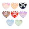 Cuentas de Oso Acrílicas de Colores con Goteo de Aceite Doble Cara Cuentas de Corazón Cadena para Teléfono Móvil con Cuentas Accesorios DIY para Tocados
