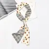 Ins ~ Bufanda Pequeña de Seda para Mujer Versátil de Verano Protector Solar Larga Delgada Estrecha Bufanda Coreana Decorativa Delgada Bufanda Vintage Chic