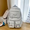 Mochila Suave para Chica Fresca Estilo Coreano Estilo Universitario Mochila Diseño Multicompartimento Mochila Color Sólido para Estudiantes de Secundaria