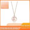 Loftily Accessories Novo Colar de Diamante Genuíno da Temporada Feminina Pingente de Colar Sereia Aço Inoxidável