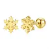 Fabricantes para acero de titanio amor copo de nieve varilla roscada de 0.8 mm aretes exquisitos pequeños chapado moda Joker