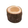 Artesanías de Madera Transfronterizas Mini Portavelas Maceta de Madera Natural Decoración de Sala de Estar Escritorio Oficina Tocón de Árbol Madera Fulminada
